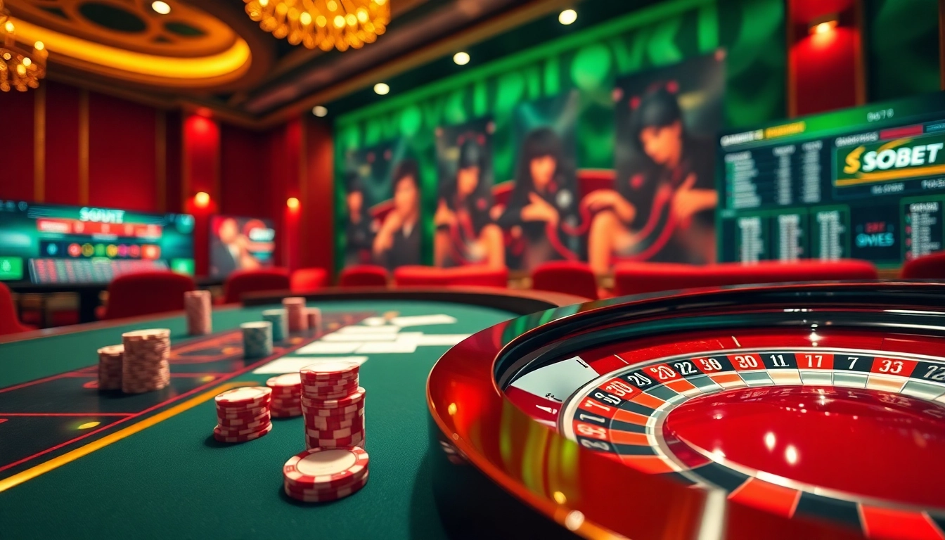 Experience sbobet login terbaru while placing bets at an upscale casino table with vibrant poker chips.
