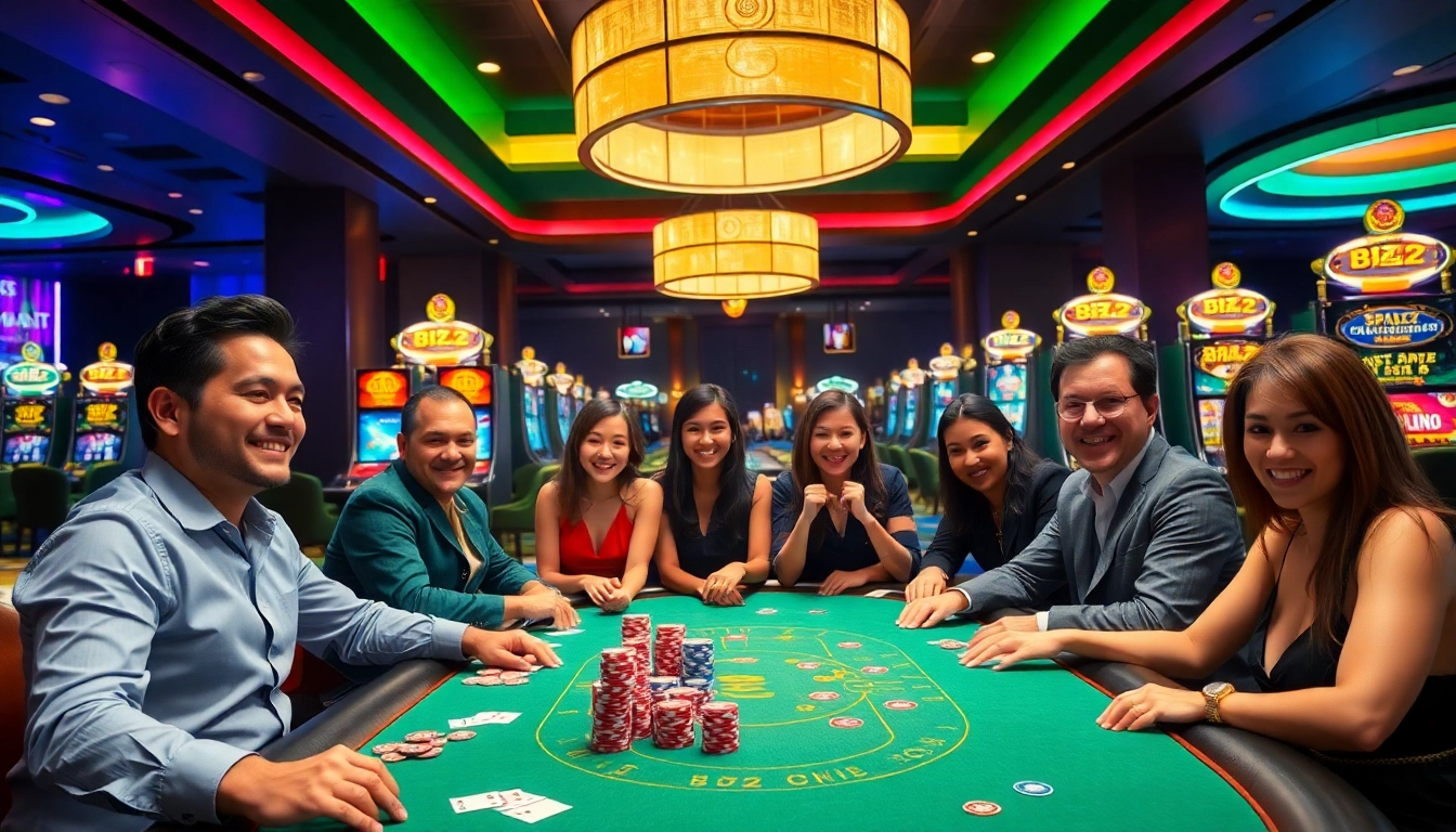 Engaging players at the B52 Club gaming table amidst vibrant casino ambiance.