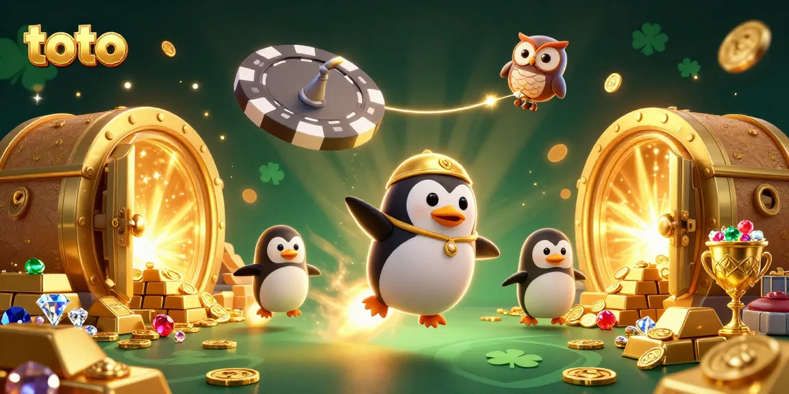 Memanfaatkan kesempatan dalam permainan toto, penguin emas bertenaga roket menjelajahi ruang angkasa dengan harta benda yang berkilauan.
