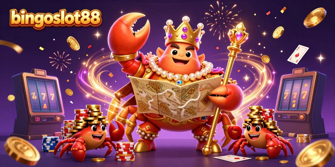 BINGOSLOT88 ajak pemain menikmati permainan slot dengan raja kepiting emas yang megah dan kekayaan bertaburan.