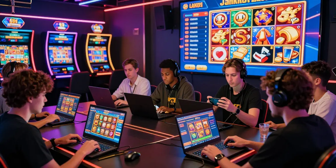 Pengalaman bermain rtp slot online dengan pemain beragam pada berbagai perangkat dalam suasana kasino digital yang cerah.
