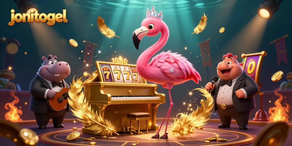 Experience thrilling gameplay with jonitogel's captivating casino scenes and vibrant characters.