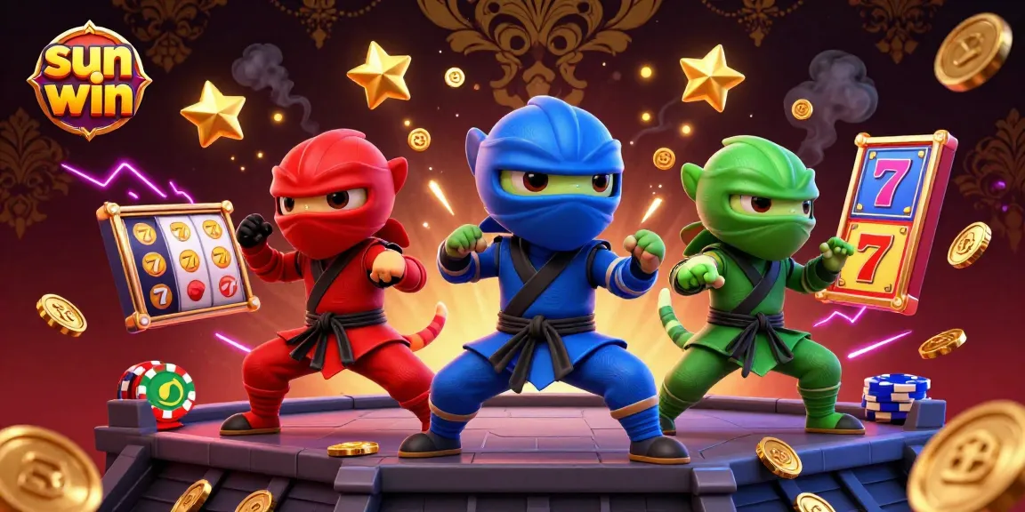 Engage in thrilling gambling with sun win featuring vibrant chameleon ninjas and dynamic casino elements.