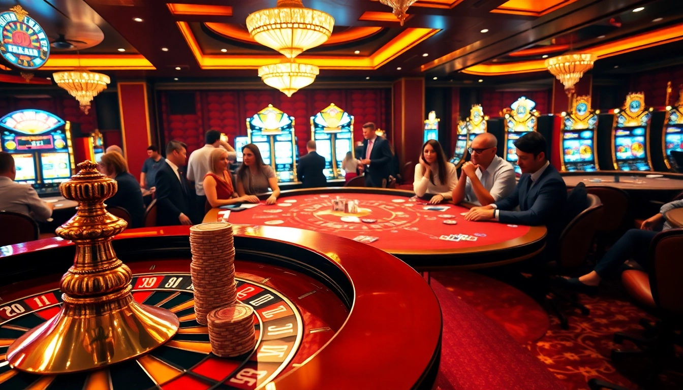 SC88 casino scene featuring players engaging with poker and roulette games.